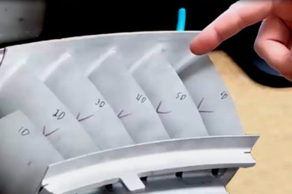 measure turbine blade edge defects with the 4D InSpec Surface Gauge measure turbine blade edge defects with the 4D InSpec Surface Gauge